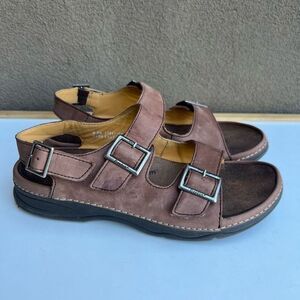 Barefoot Freedom Brown Leather Outdoor Sandals Size 8.5 Buckle Straps Comfort Sh